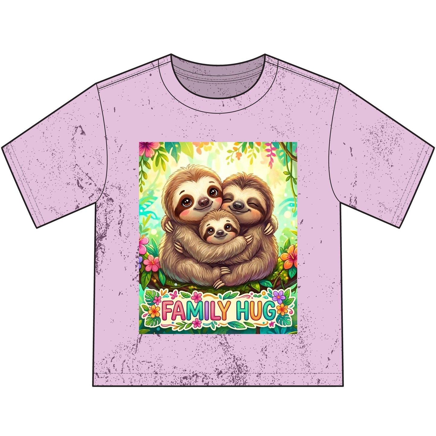 Family Hug Sloth Heavyweight Color Blast Youth T-Shirt