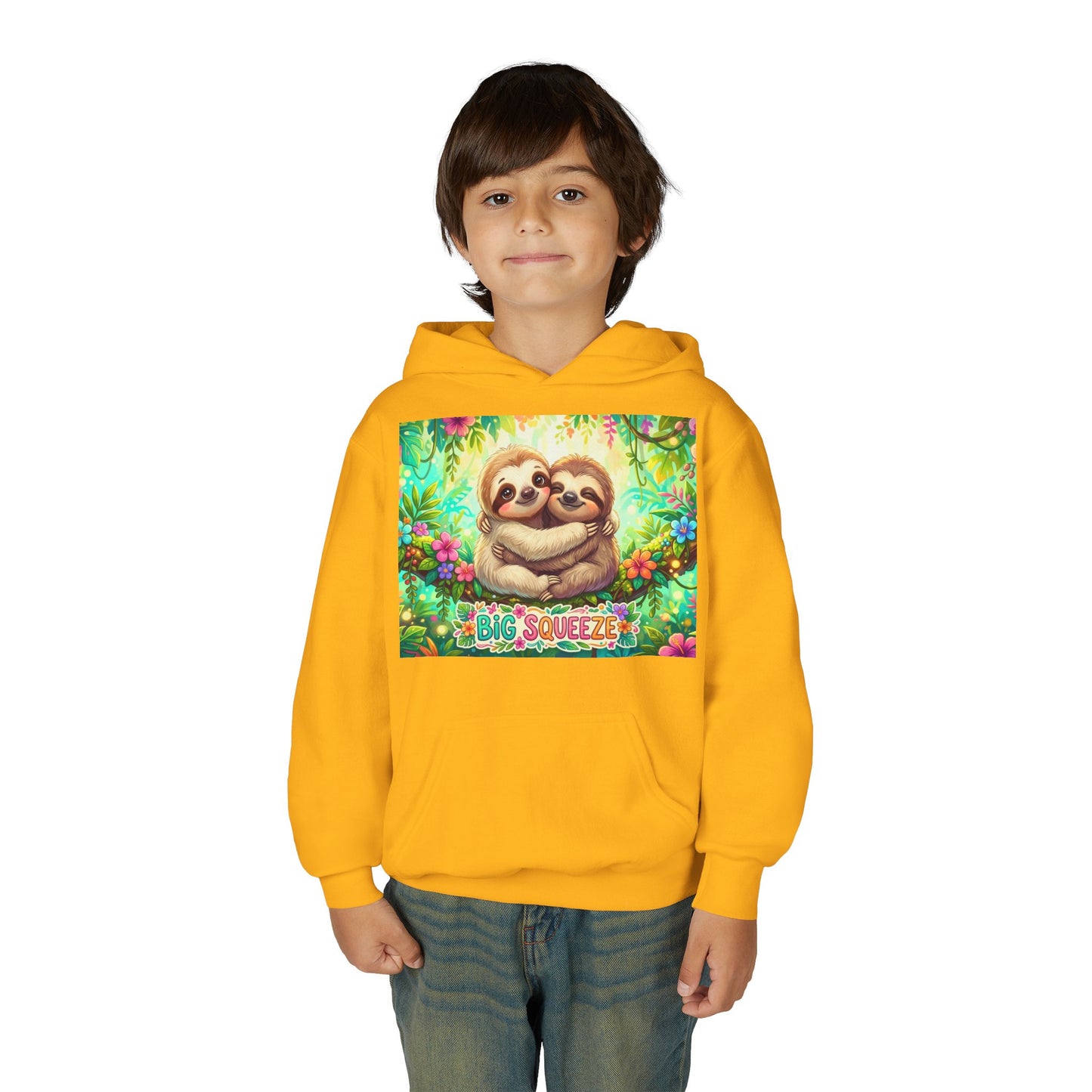 Big Squeeze Sloth Youth Heavy Blend Hooded Sweatshirt