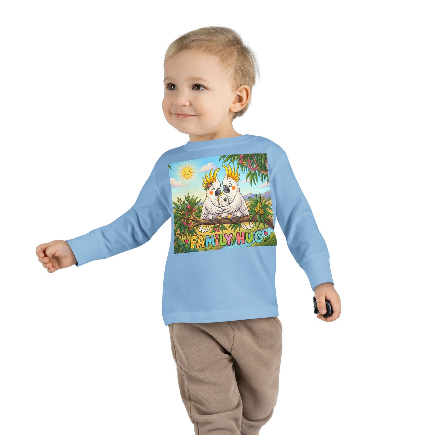 Family Hug Cockatoo Toddler Long Sleeve Tee
