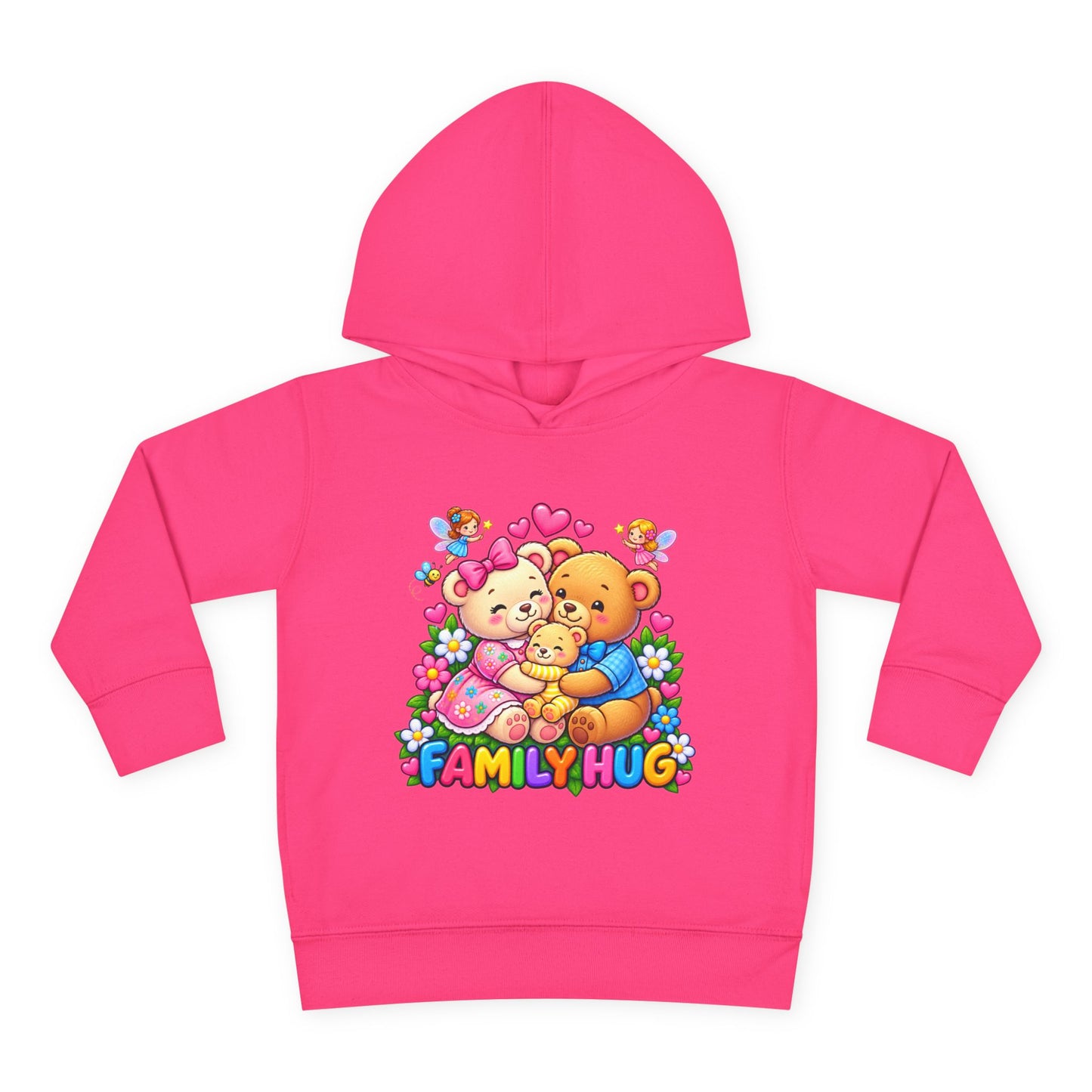 Family Hug Teddy Toddler Pullover Fleece Hoodie
