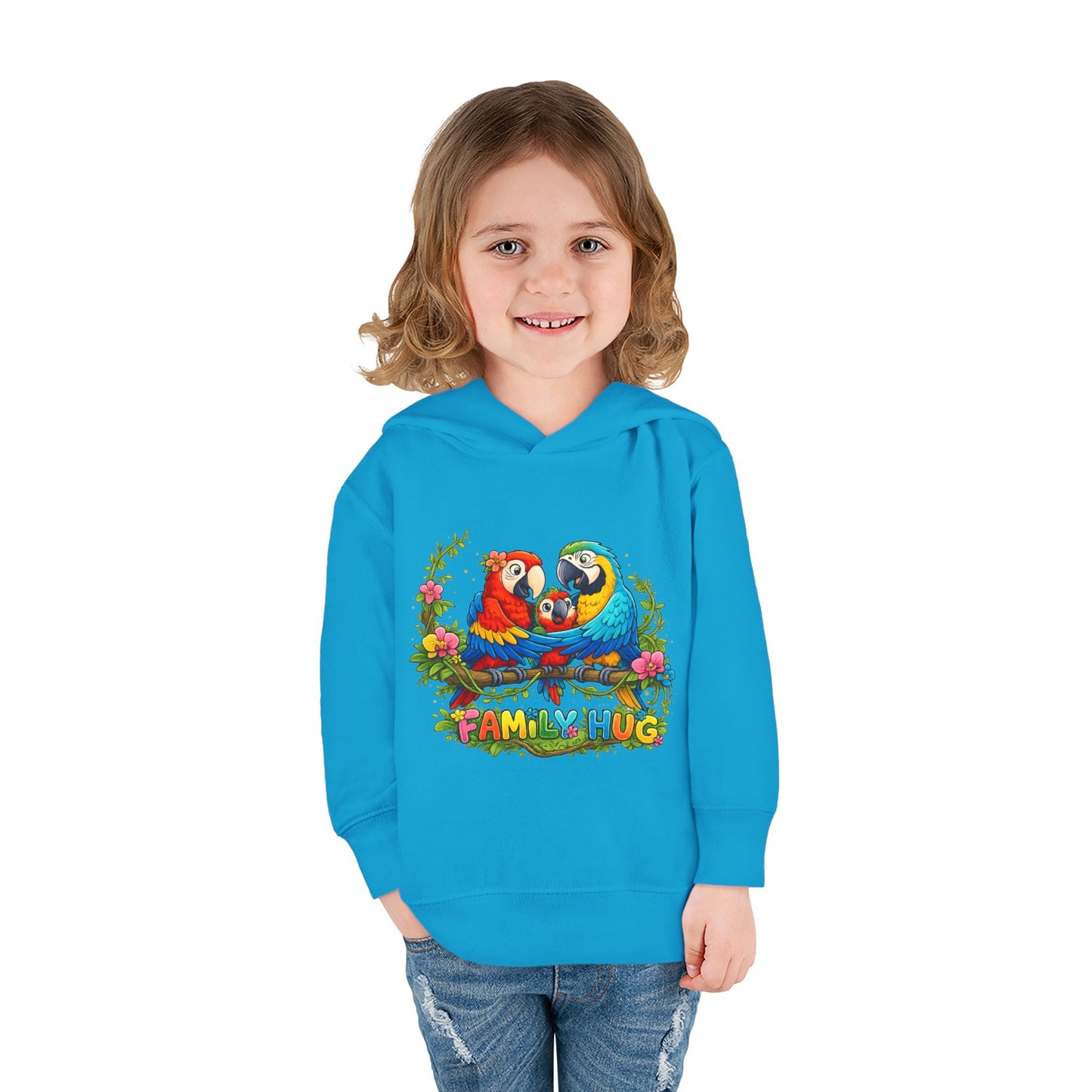 Family Hug Macaw Toddler Pullover Fleece Hoodie