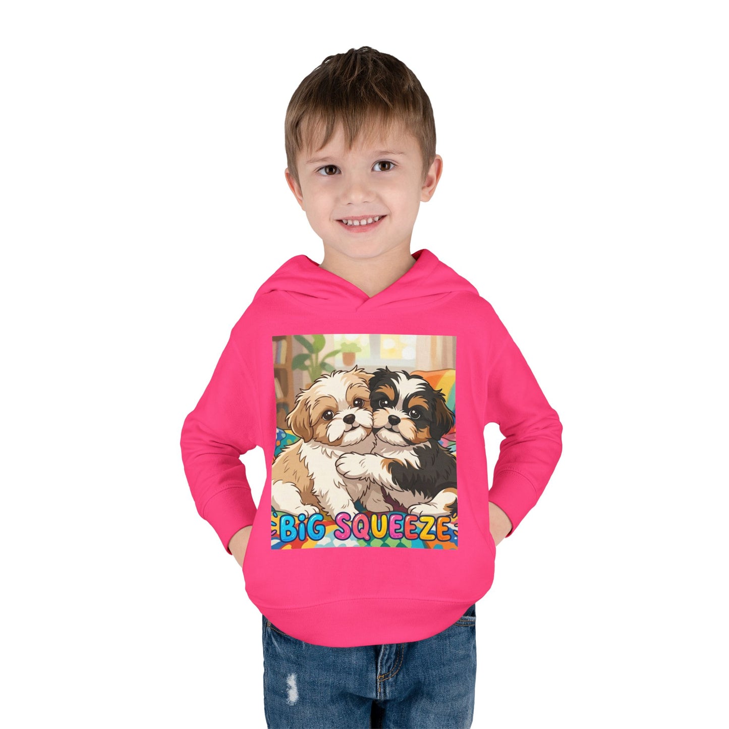 Big Squeeze Shih Tzu Toddler Pullover Fleece Hoodie