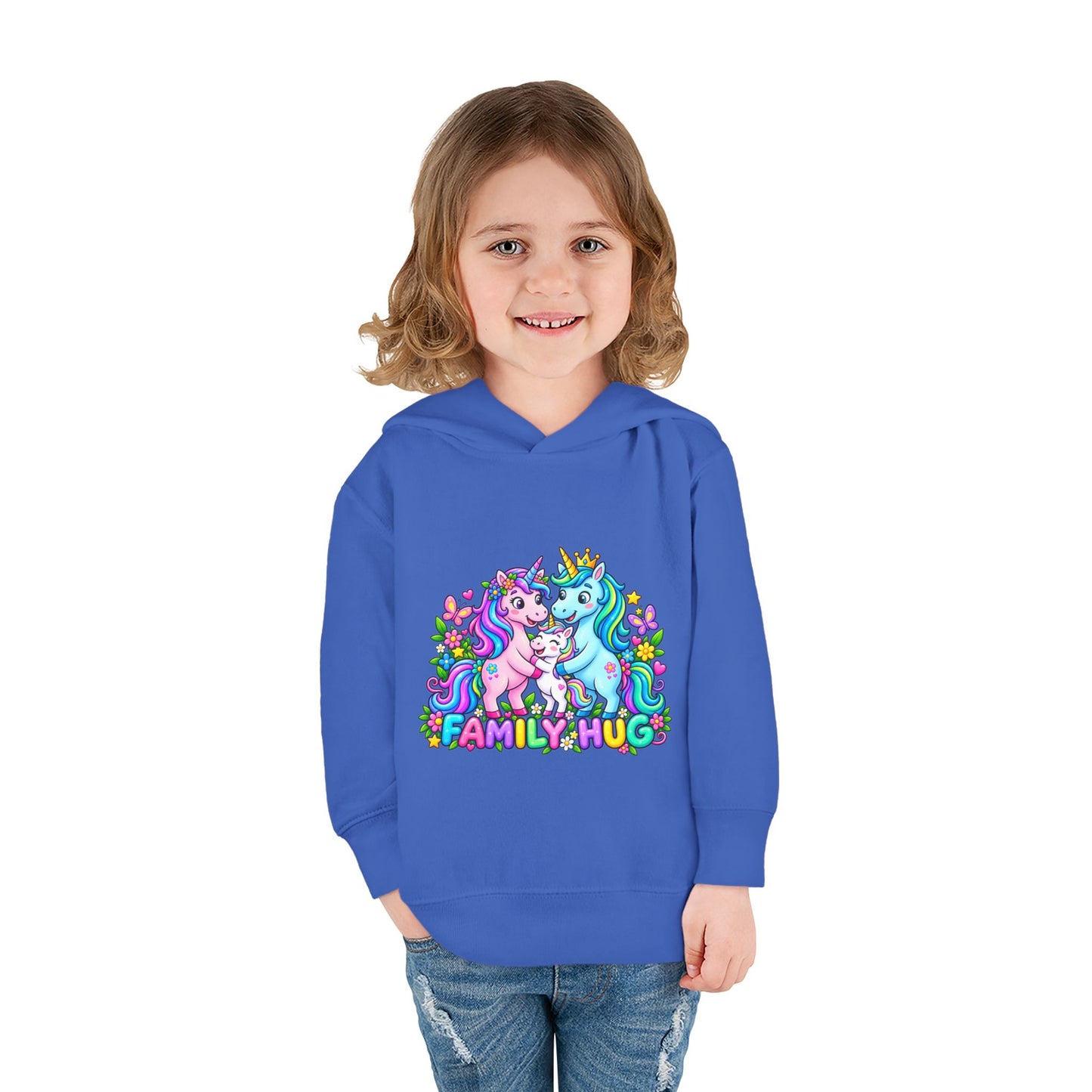 Family Hug Unicorn Toddler Pullover Fleece Hoodie