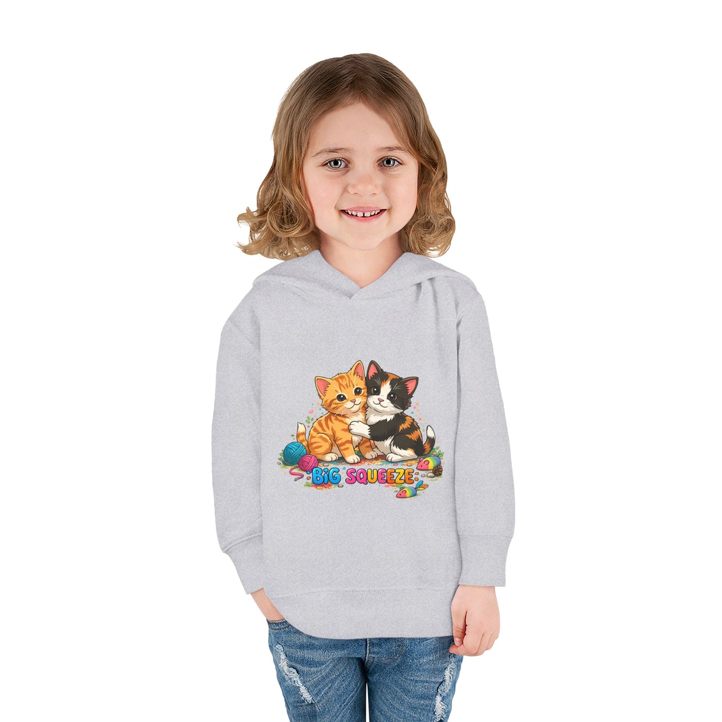 Big Squeeze Kitten Toddler Pullover Fleece Hoodie