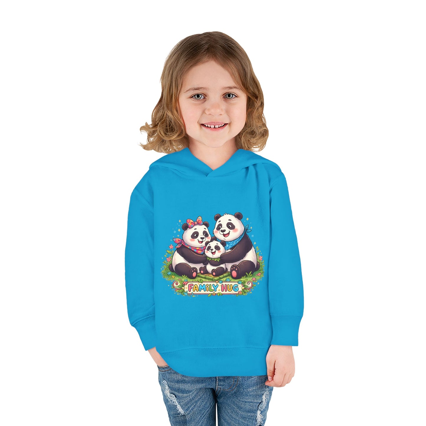 Family Hug Panda Toddler Pullover Fleece Hoodie