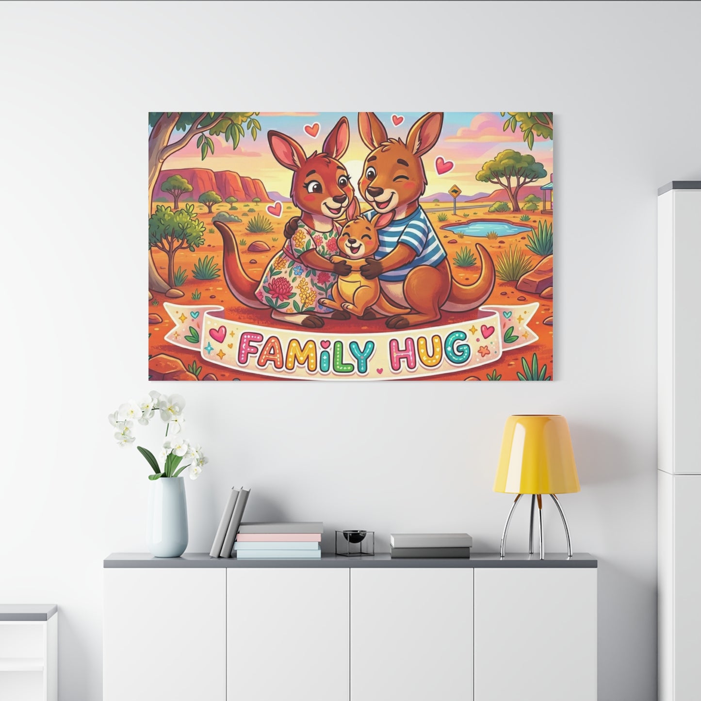 Family Hug Kangaroo Classic Canvas