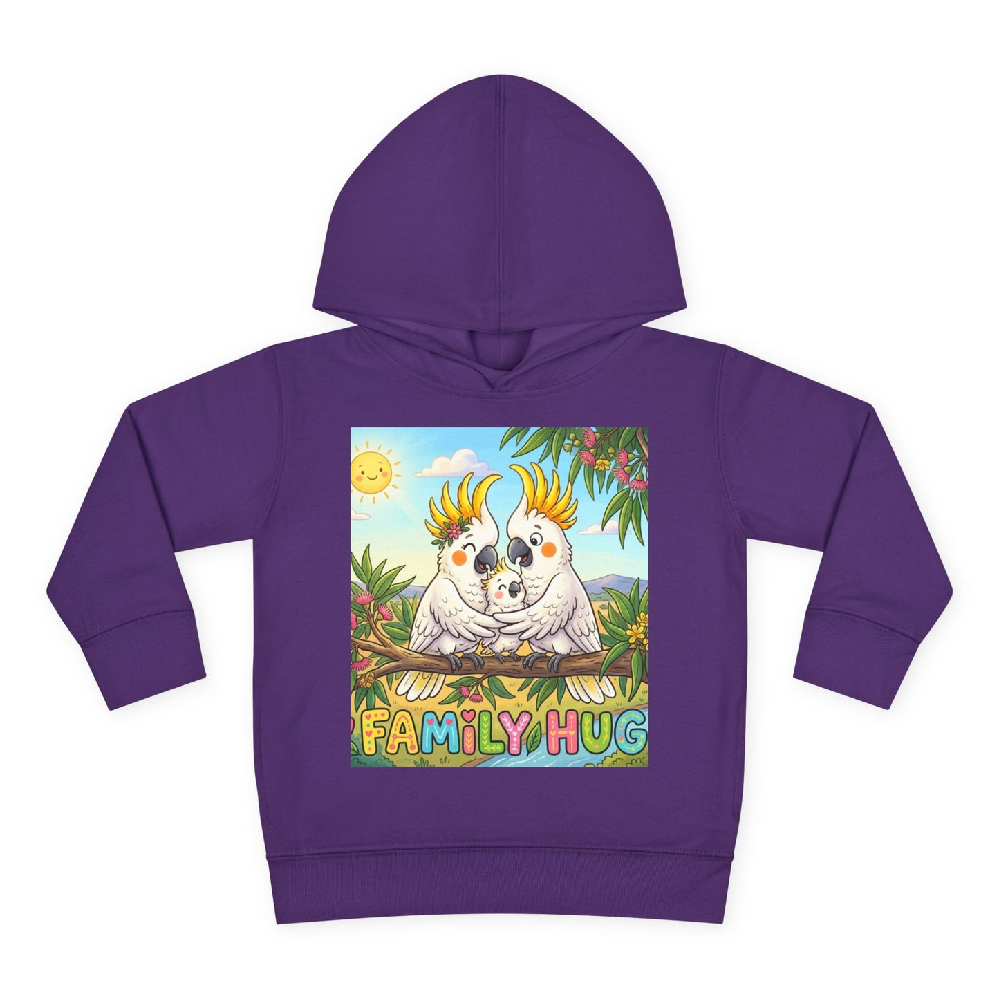 Family Hug Cockatoo Toddler Pullover Fleece Hoodie