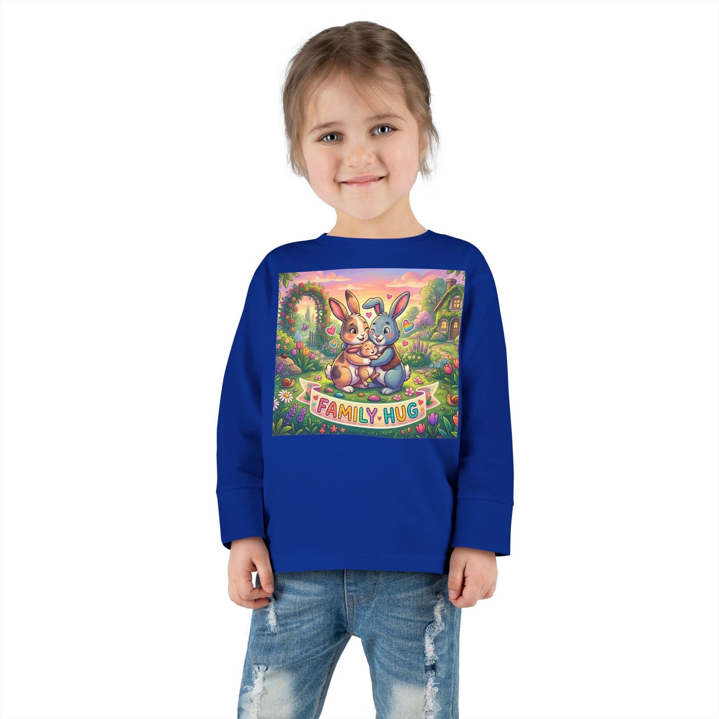 Family Hug Bunny Toddler Long Sleeve Tee