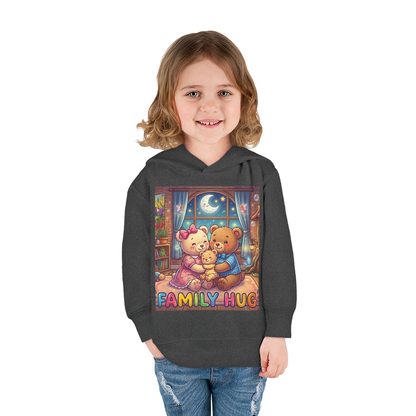 Family Hug Teddy Toddler Pullover Fleece Hoodie
