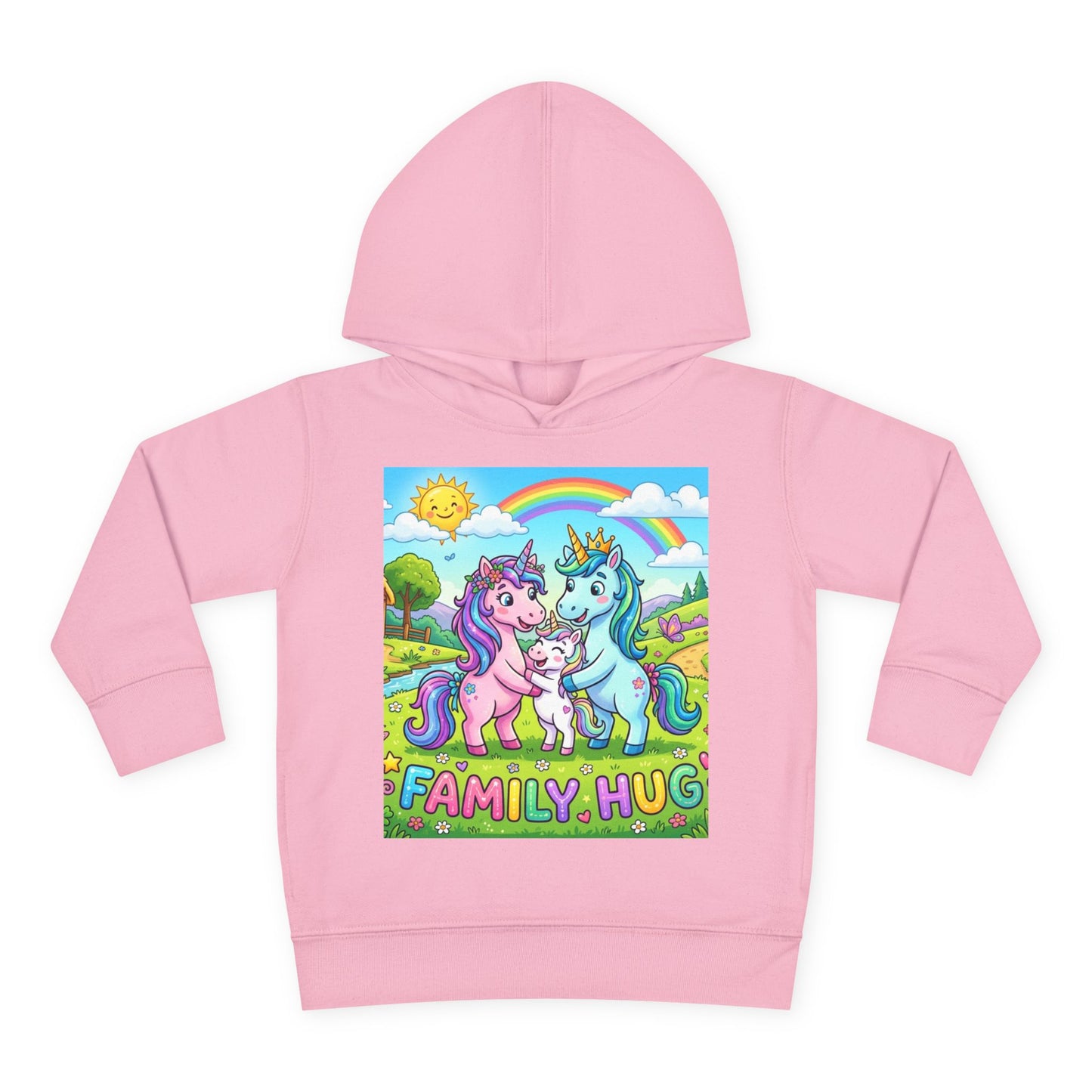 Family Hug Unicorn Toddler Pullover Fleece Hoodie