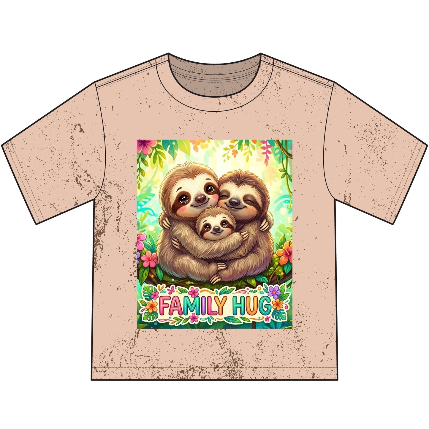 Family Hug Sloth Heavyweight Color Blast Youth T-Shirt