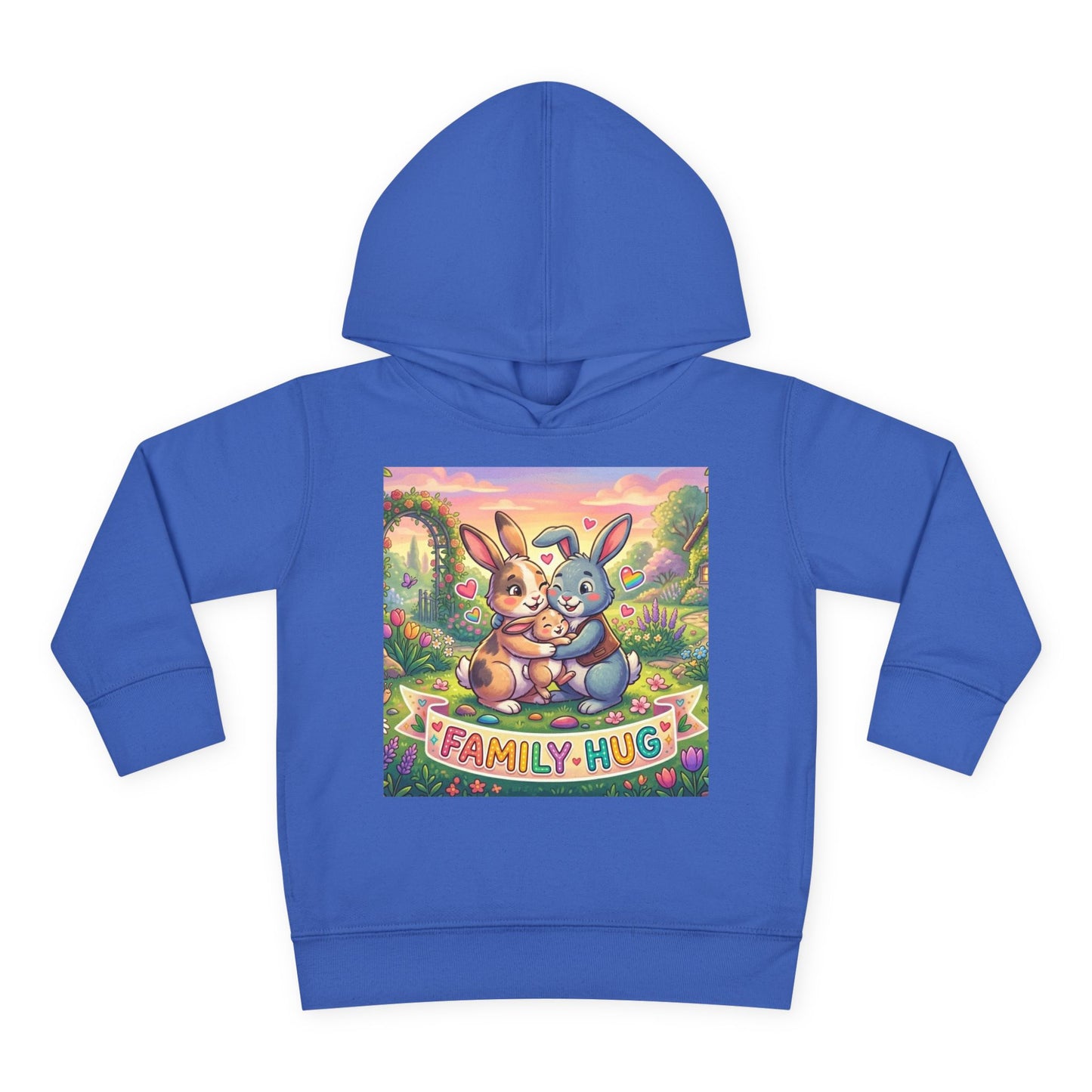 Family Hug Bunny Toddler Pullover Fleece Hoodie