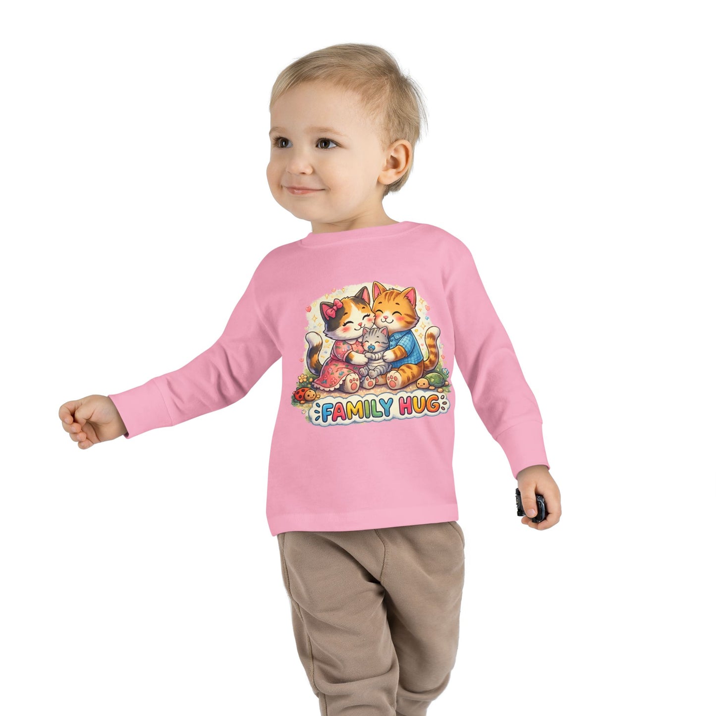 Family Hug Kitten Toddler Long Sleeve Tee
