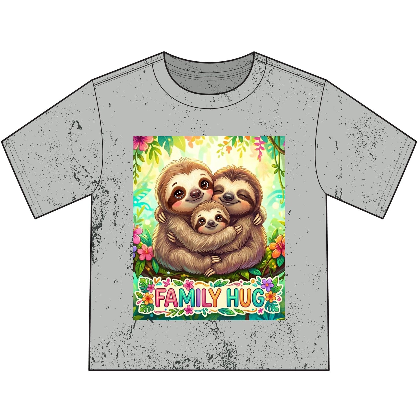 Family Hug Sloth Heavyweight Color Blast Youth T-Shirt