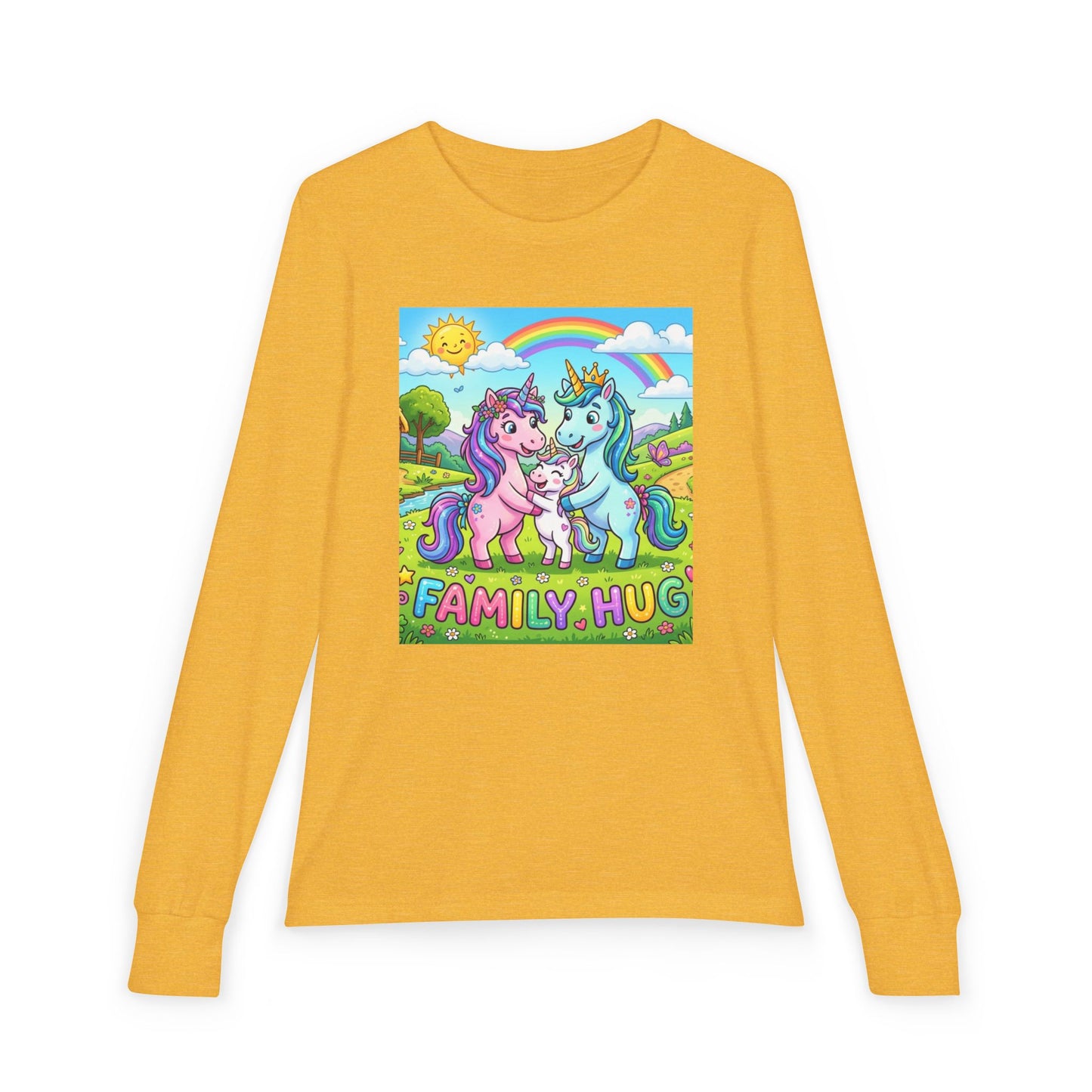 Family Hug Unicorn Youth Jersey Long Sleeve Tee