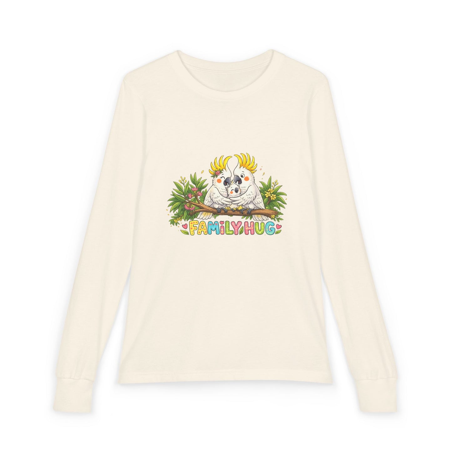 Family Hug Cockatoo Youth Jersey Long Sleeve Tee