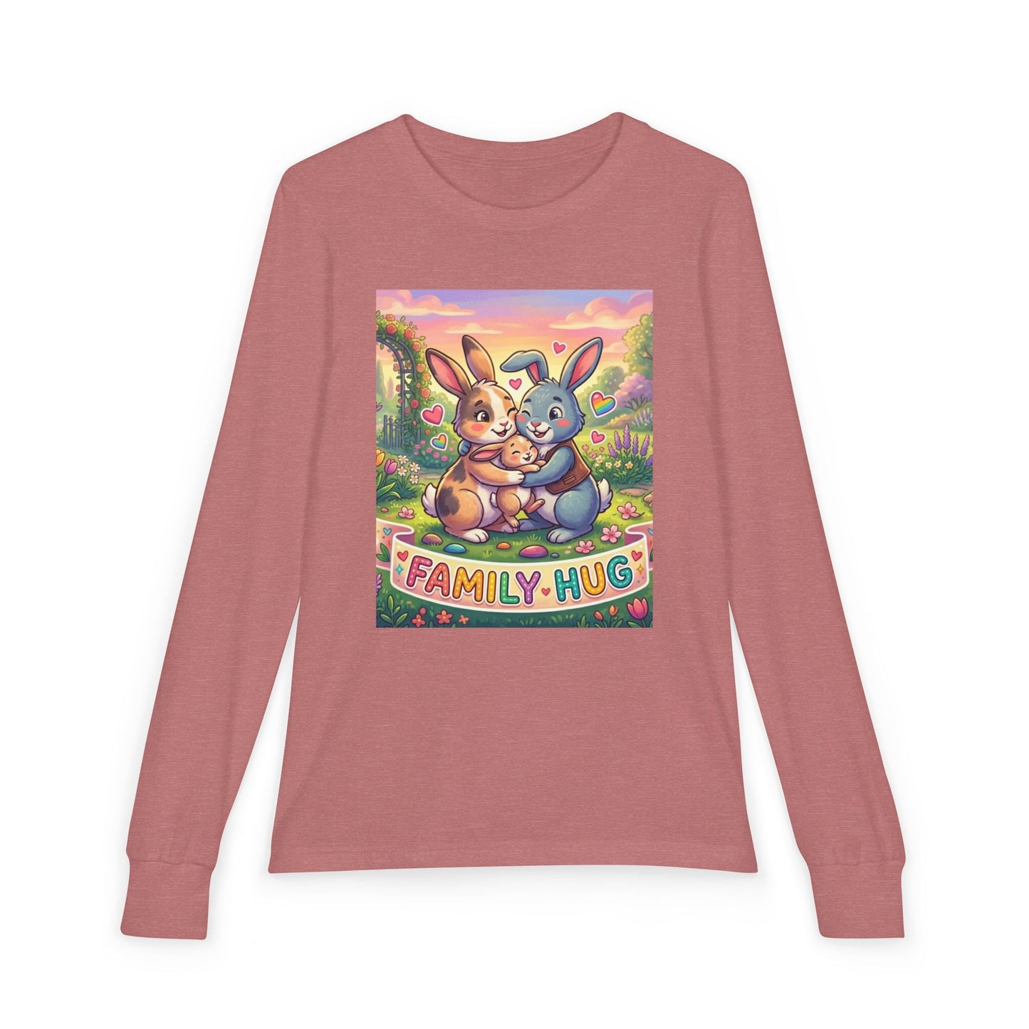 Family Hug Bunny Youth Jersey Long Sleeve Tee