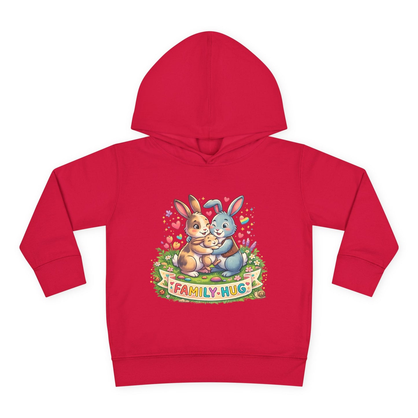 Family Hug Bunny Toddler Pullover Fleece Hoodie