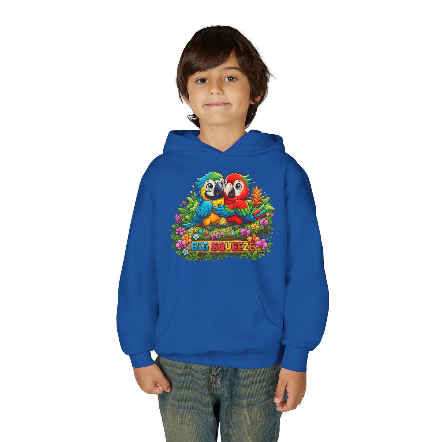 Big Squeeze Macaw Youth Heavy Blend Hooded Sweatshirt