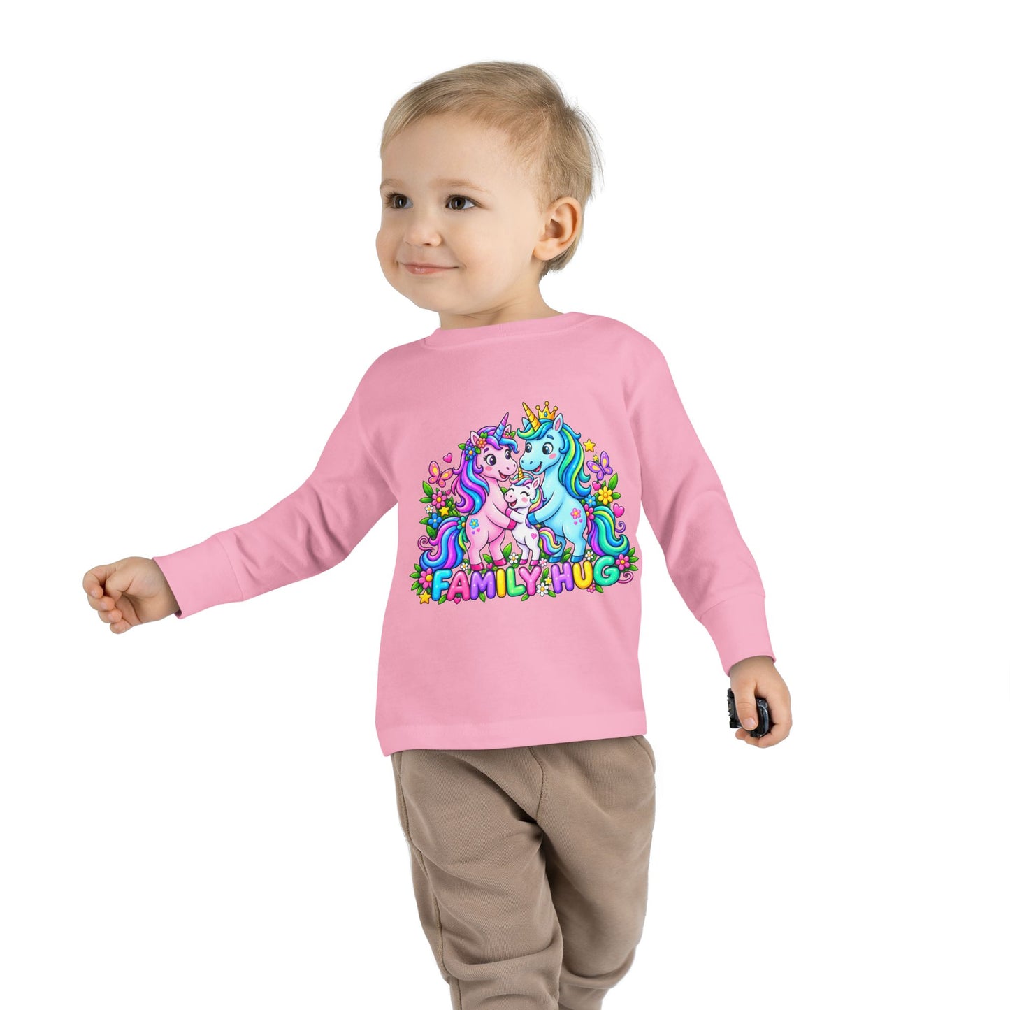 Family Hug Unicorn Toddler Long Sleeve Tee