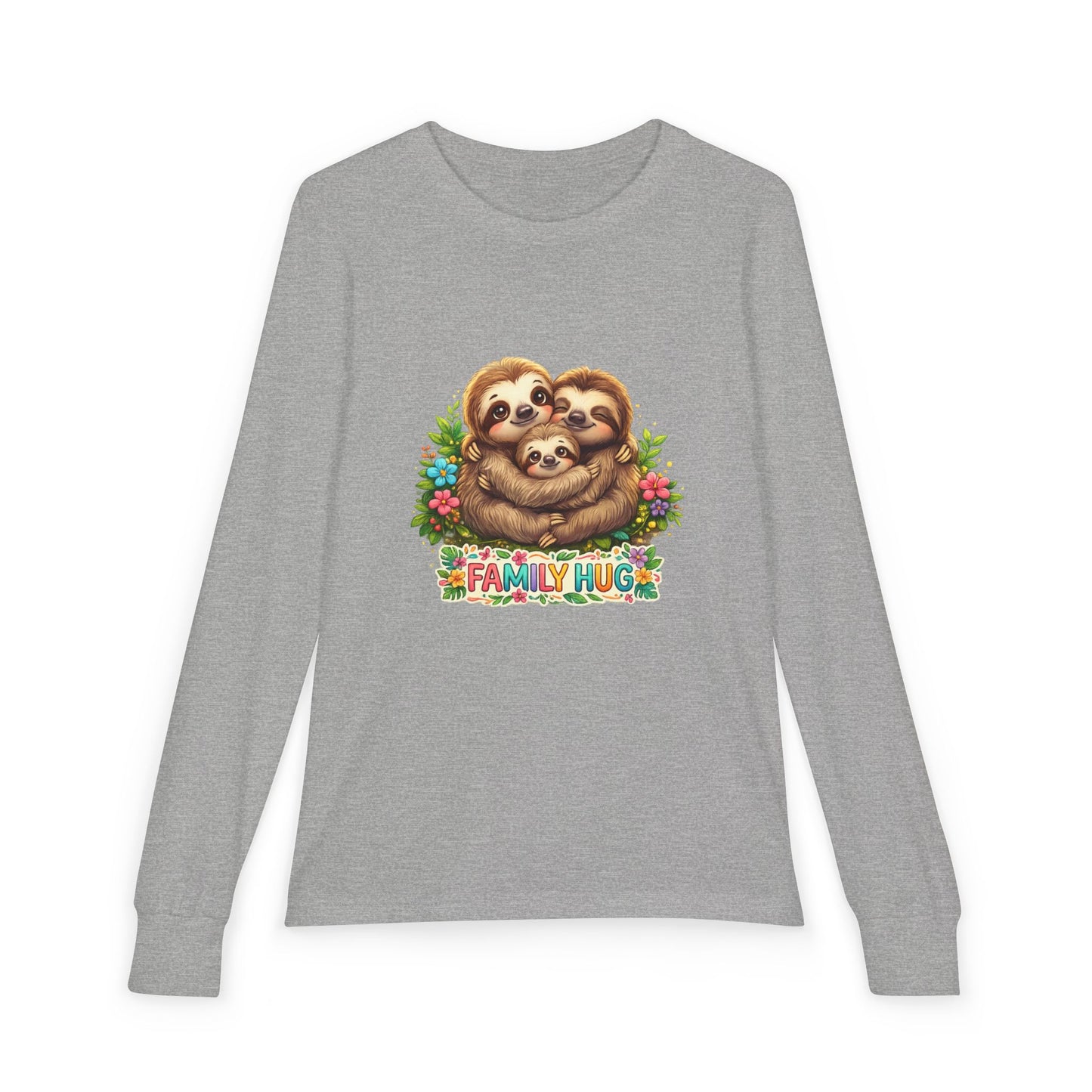 Family Hug Sloth Youth Jersey Long Sleeve Tee