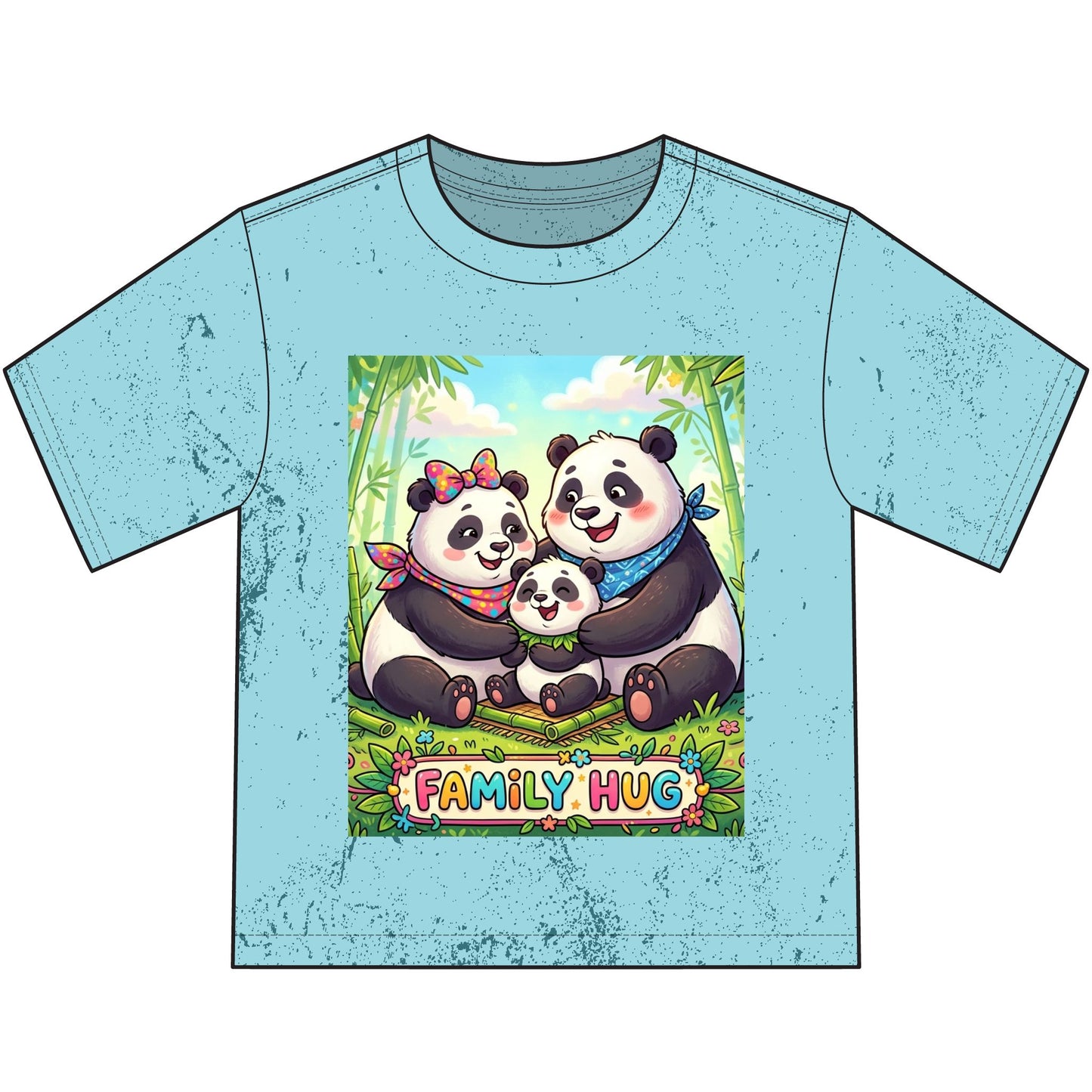 Family Hug Panda Heavyweight Color Blast Youth T-Shirt