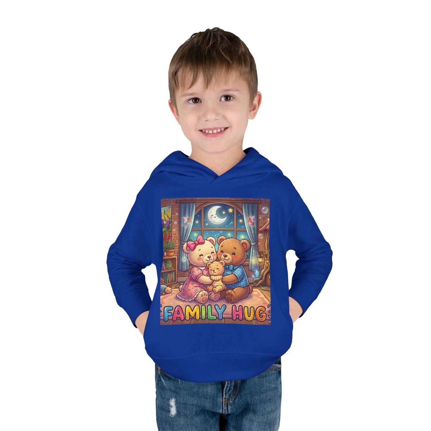Family Hug Teddy Toddler Pullover Fleece Hoodie