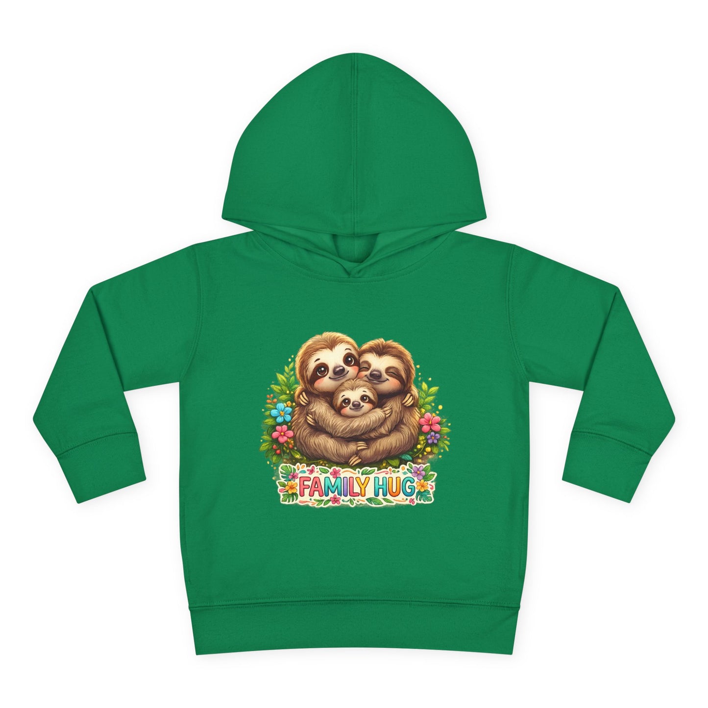 Family Hug Sloth Toddler Pullover Fleece Hoodie