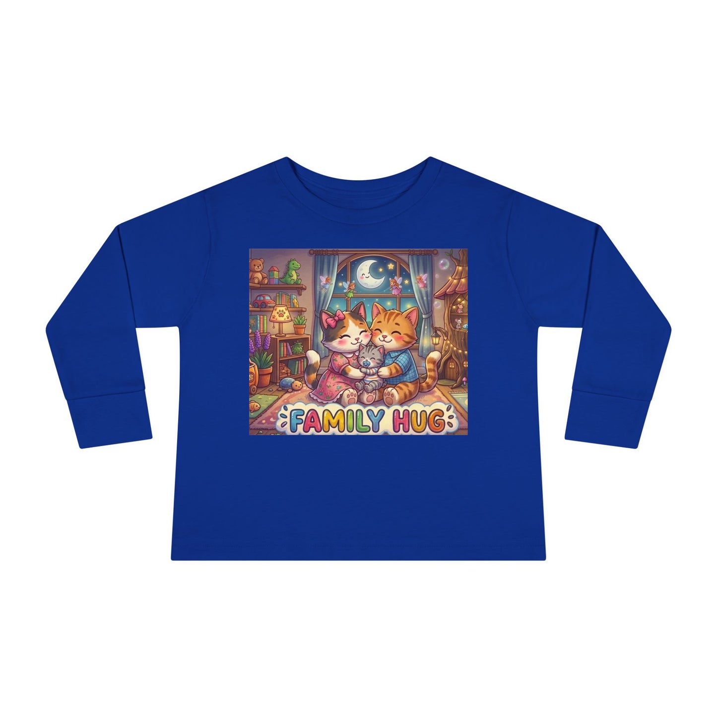 Family Hug Kitten Toddler Long Sleeve Tee