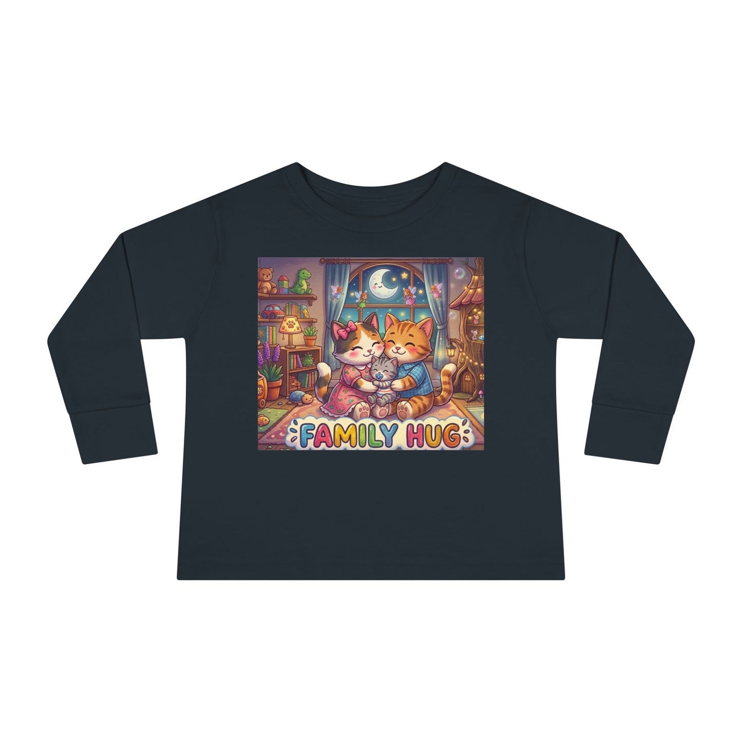 Family Hug Kitten Toddler Long Sleeve Tee