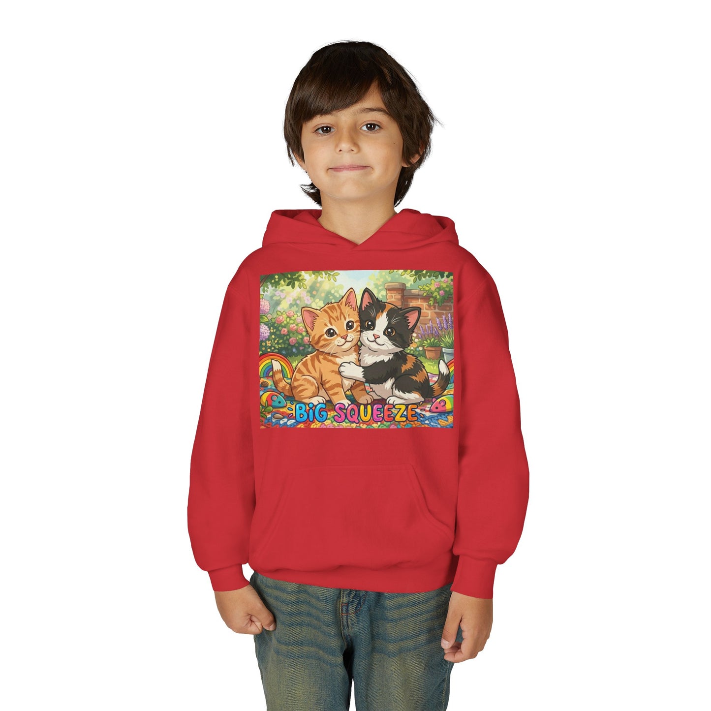 Big Squeeze Kitten Youth Heavy Blend Hooded Sweatshirt