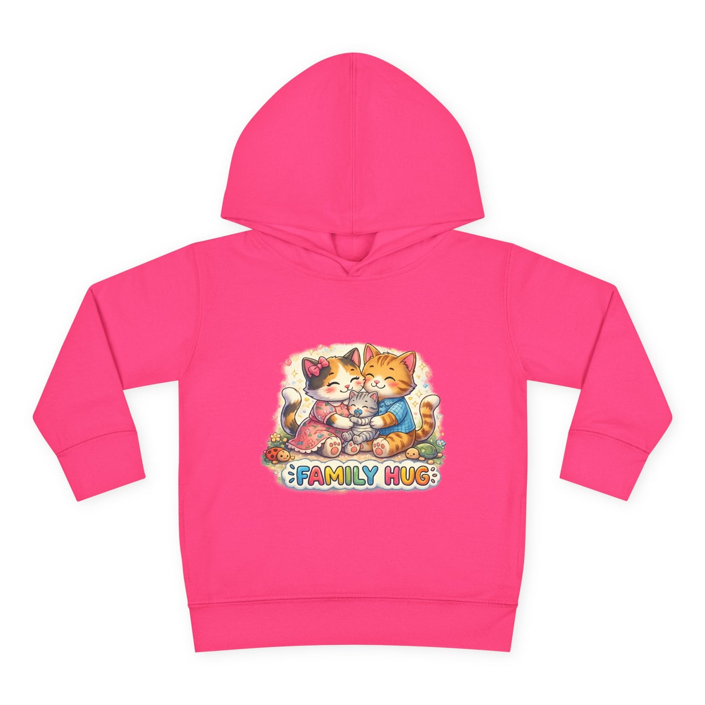 Family Hug Kitten Toddler Pullover Fleece Hoodie