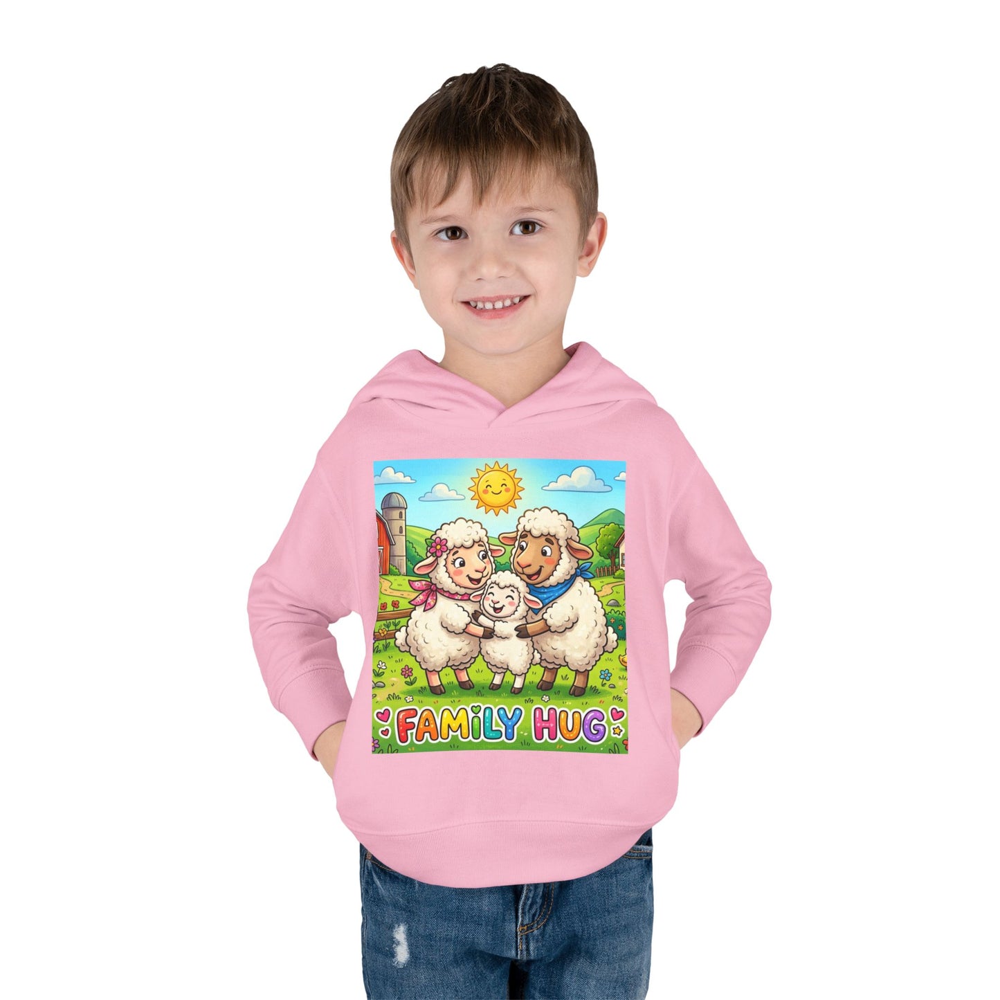 Family Hug Lamb Toddler Pullover Fleece Hoodie
