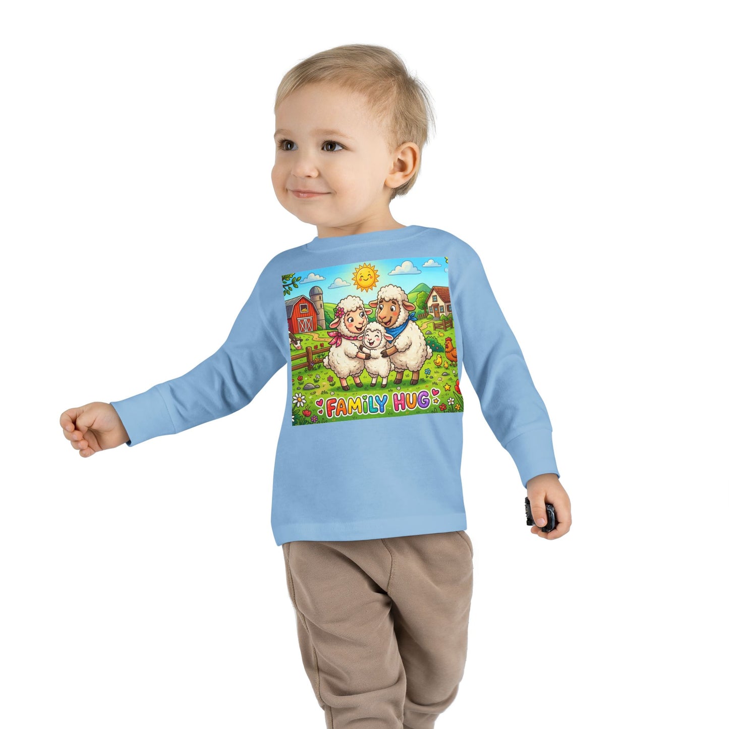 Family Hug Lamb Toddler Long Sleeve Tee