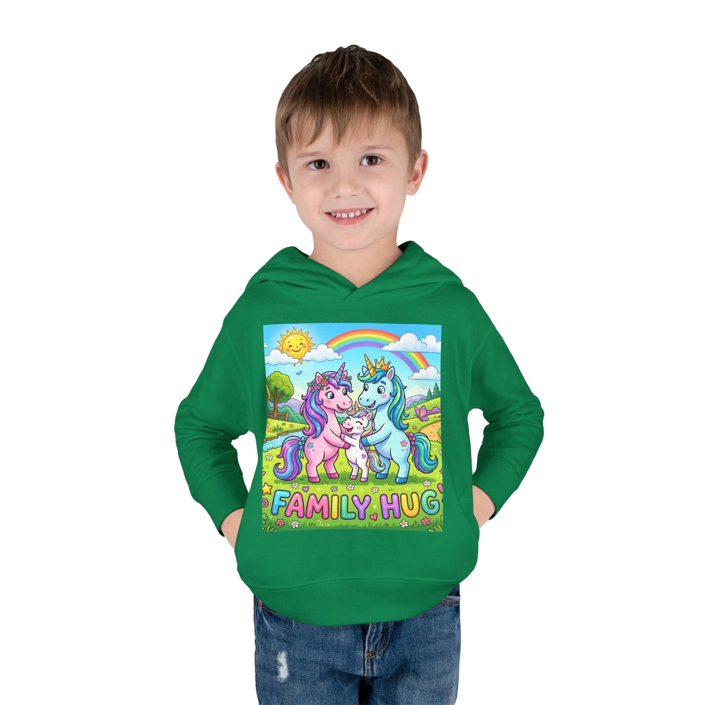 Family Hug Unicorn Toddler Pullover Fleece Hoodie