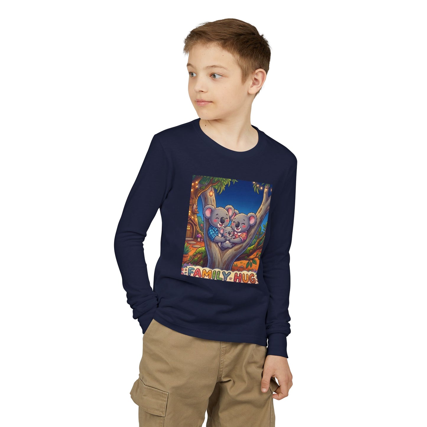 Family Hug Koala Youth Jersey Long Sleeve Tee