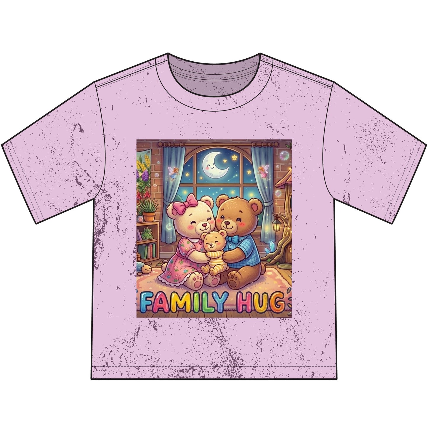 Family Hug Teddy Heavyweight Color Blast Youth T-Shirt