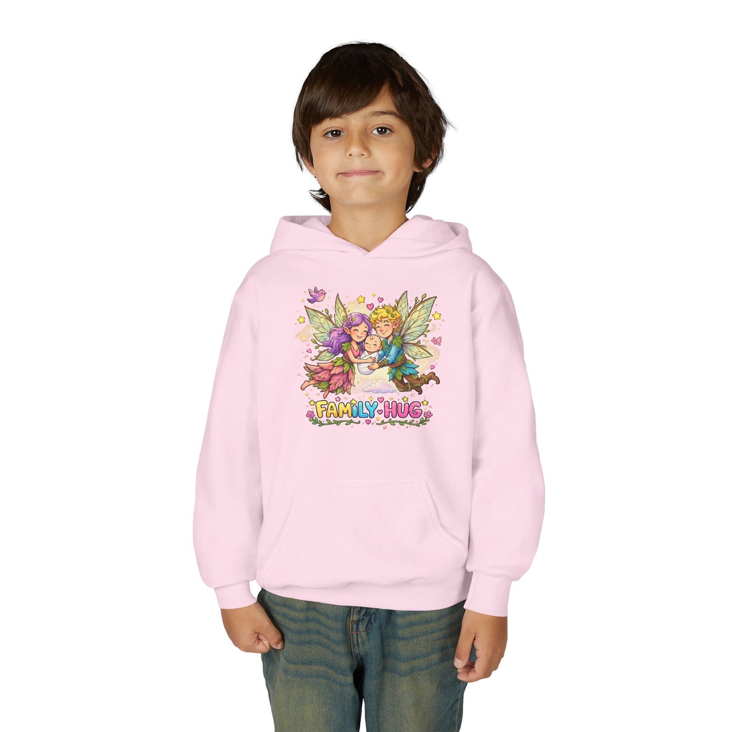 Family Hug Fairy Youth Heavy Blend Hooded Sweatshirt