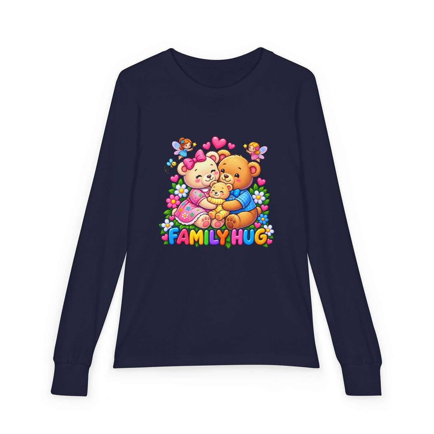 Family Hug Teddy Youth Jersey Long Sleeve Tee