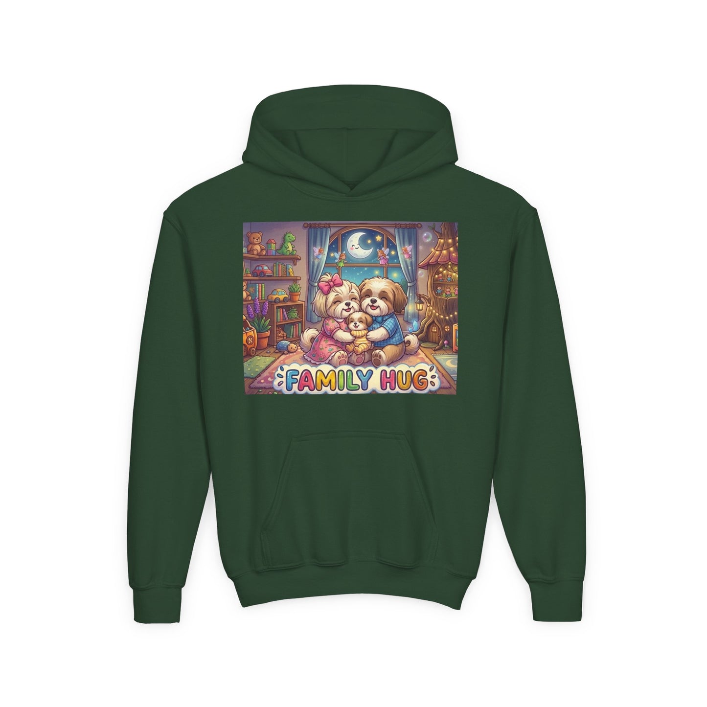 Family Hug Shih Tzu Youth Heavy Blend Hooded Sweatshirt