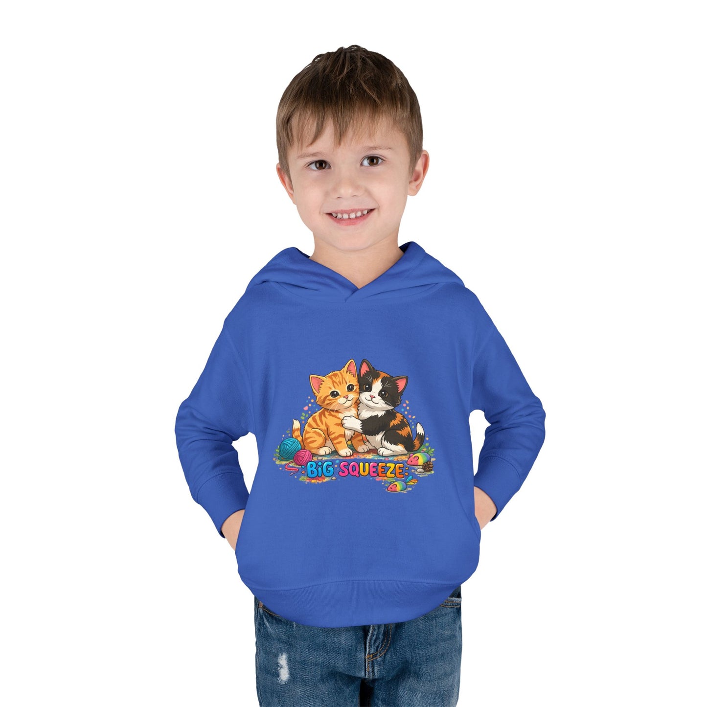 Big Squeeze Kitten Toddler Pullover Fleece Hoodie