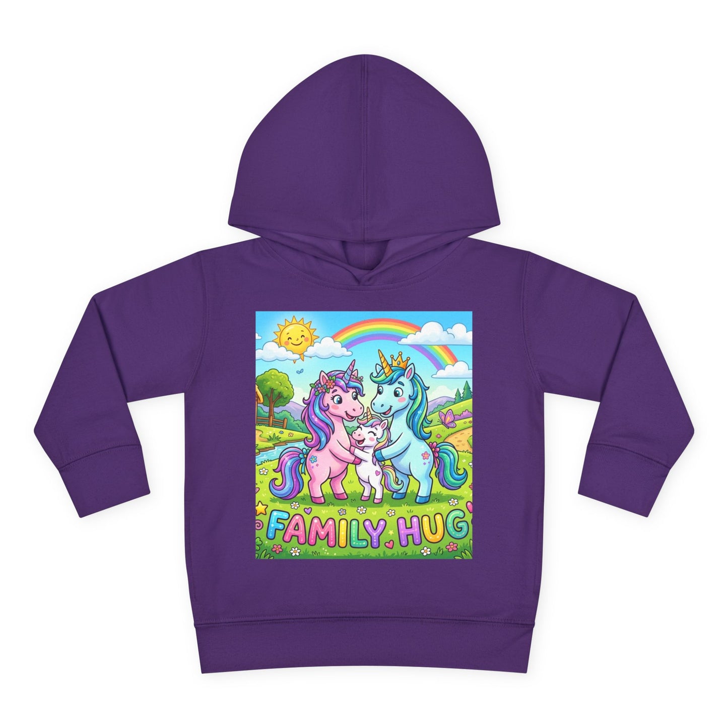 Family Hug Unicorn Toddler Pullover Fleece Hoodie