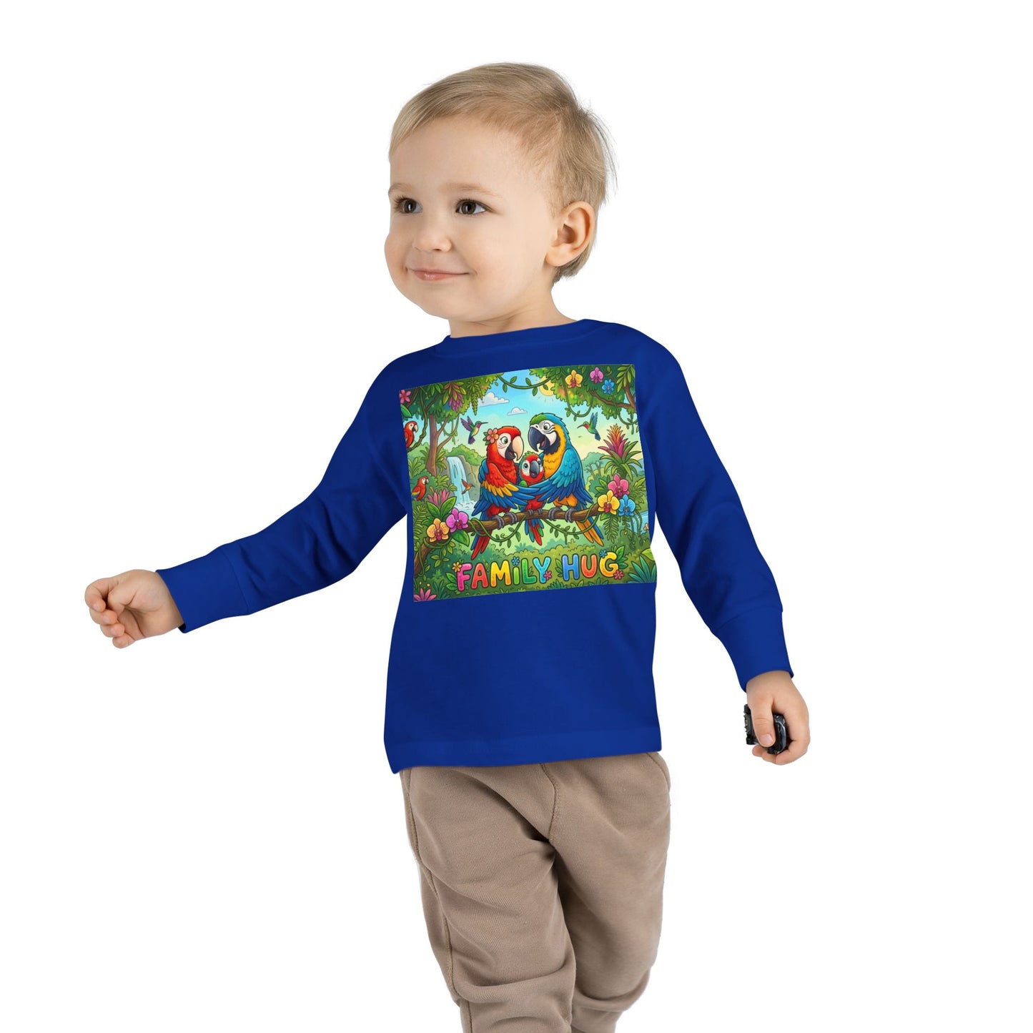 Family Hug Macaw Toddler Long Sleeve Tee