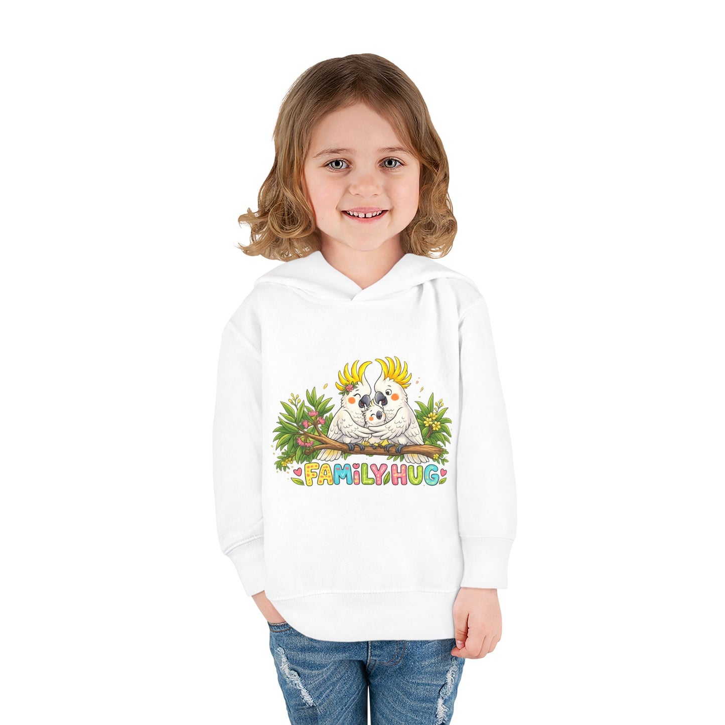 Family Hug Cockatoo Toddler Pullover Fleece Hoodie