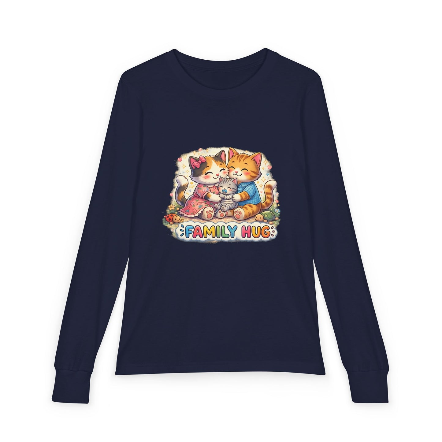Family Hug Kitten Youth Jersey Long Sleeve Tee