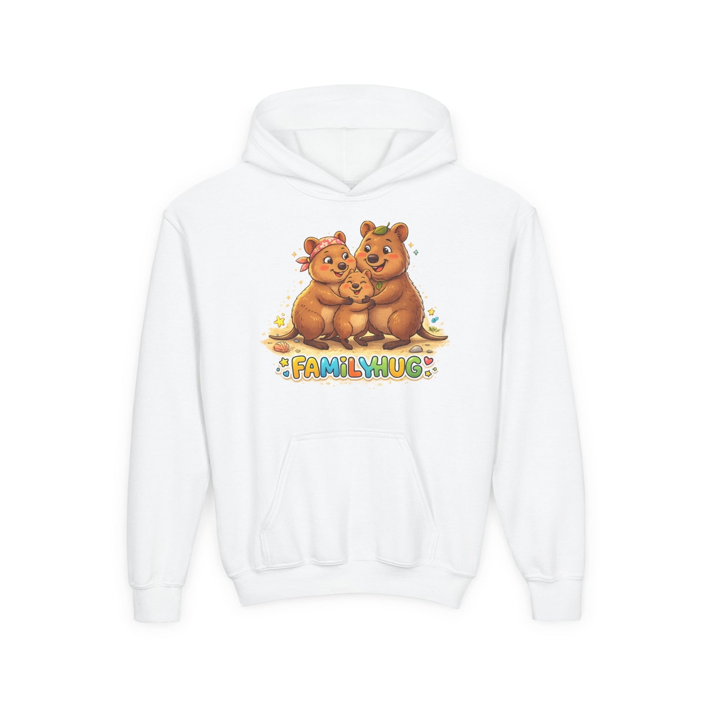 Family Hug Quokka Youth Heavy Blend Hooded Sweatshirt