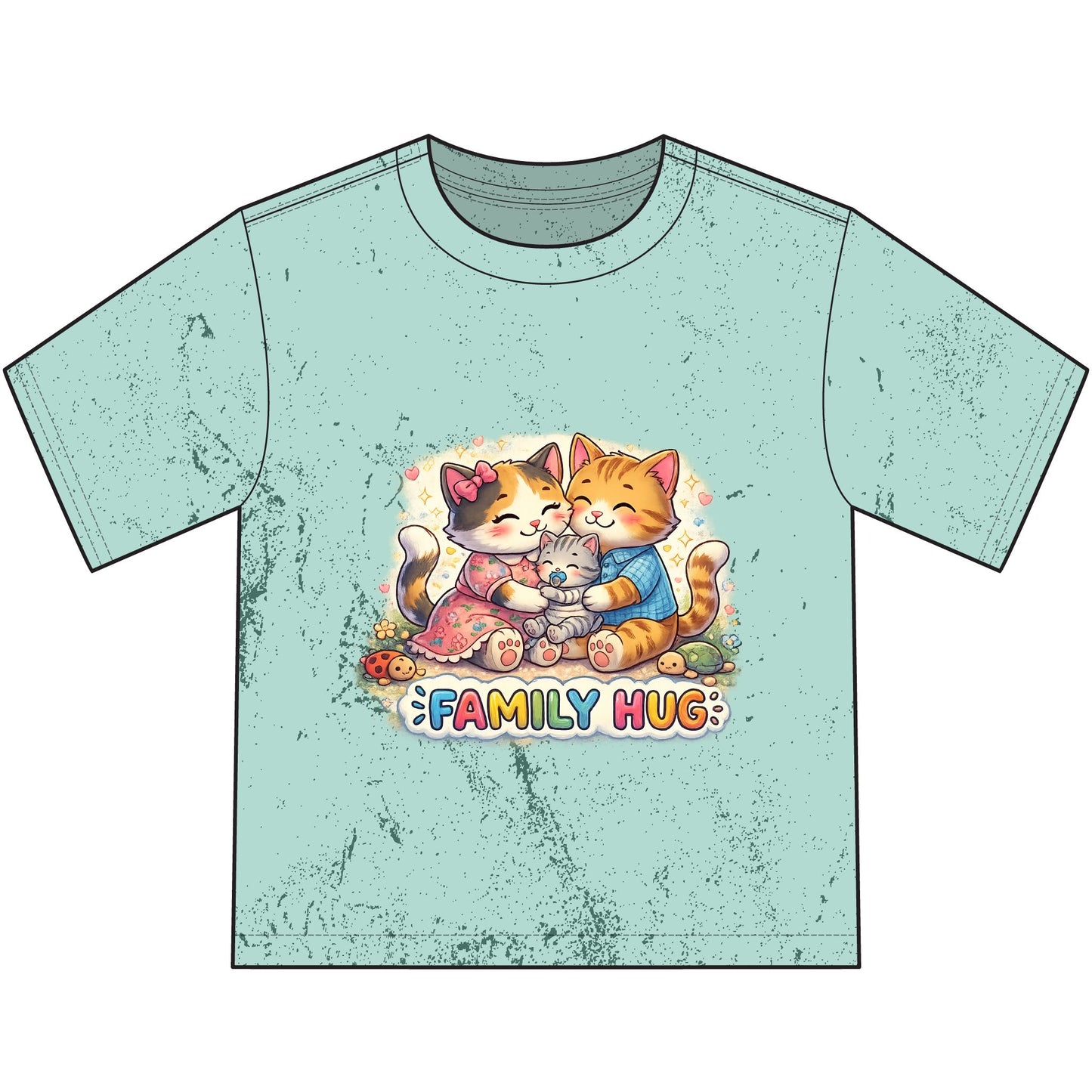 Family Hug Kitten Heavyweight Color Blast Youth T-Shirt