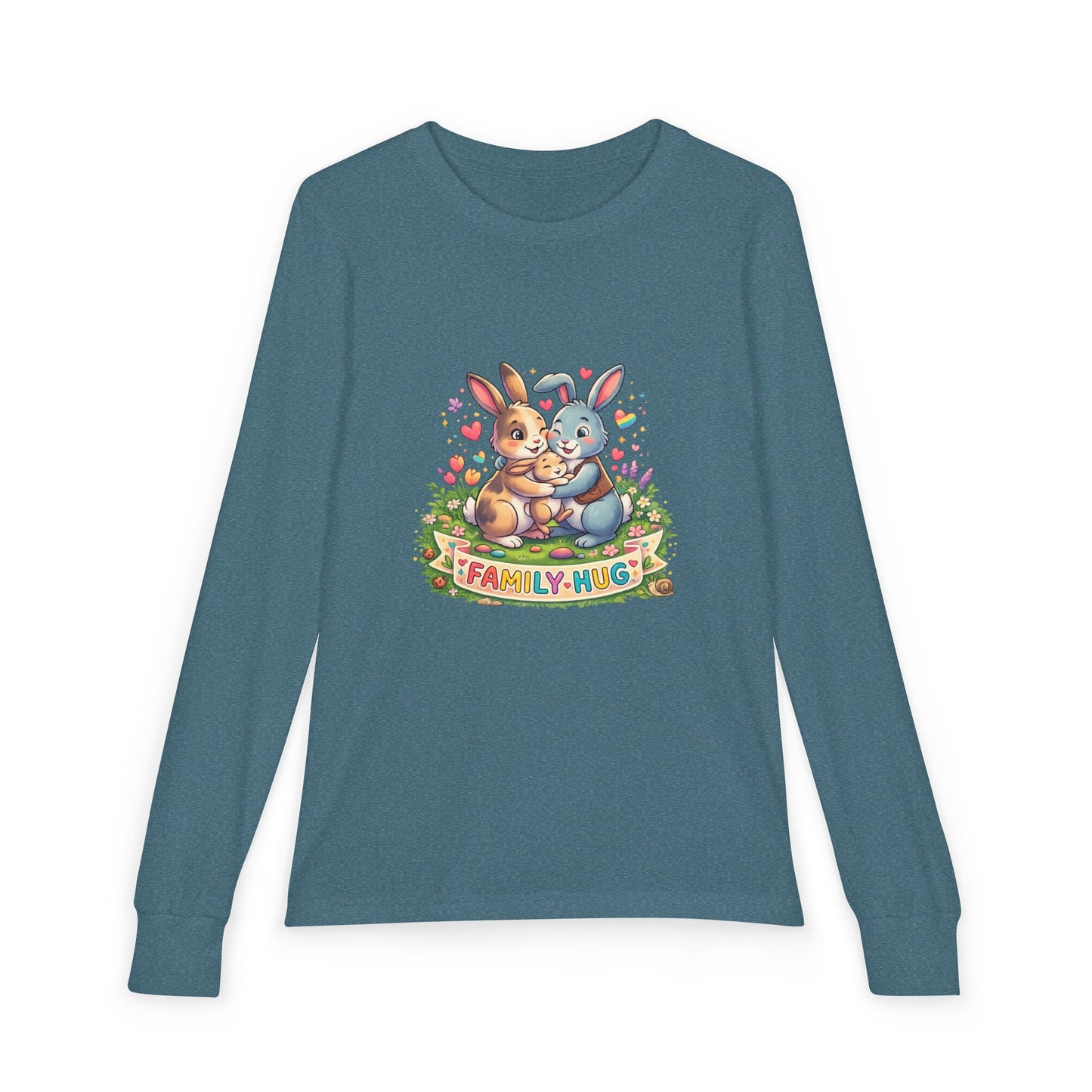 Family Hug Bunny Youth Jersey Long Sleeve Tee