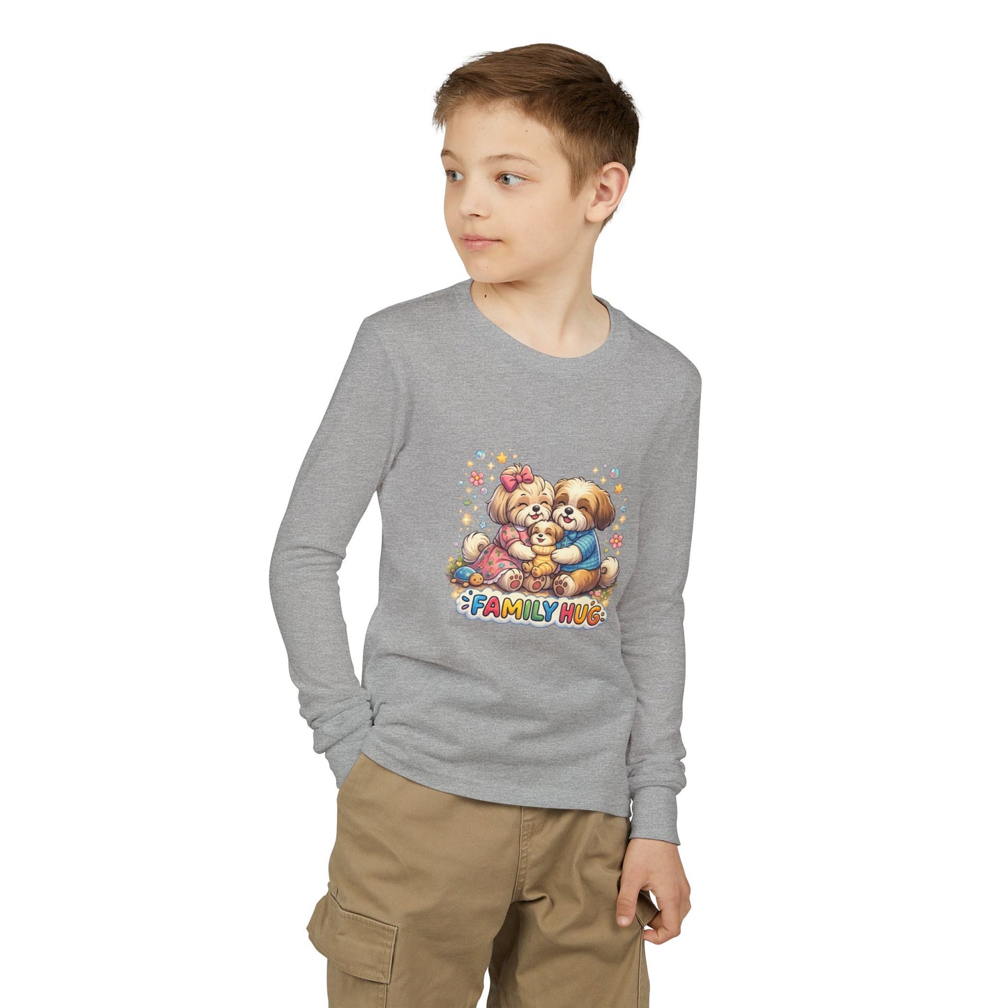 Family Hug Shih Tzu Youth Jersey Long Sleeve Tee
