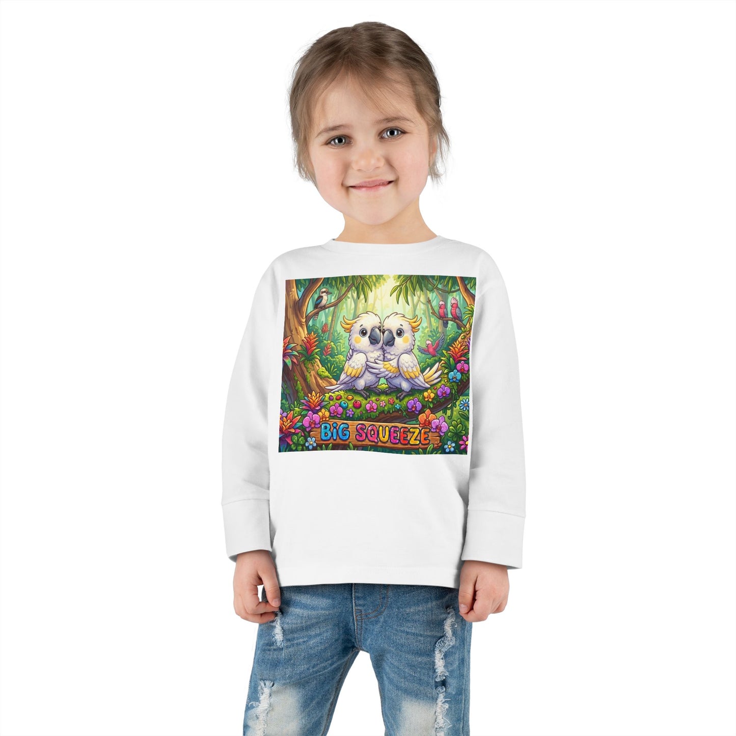 Big Squeeze Cockatoo Toddler Long Sleeve Tee